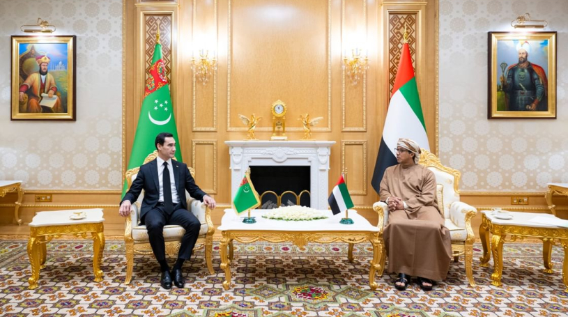 Mansour bin Zayed meets President of Turkmenistan in Ashgabat