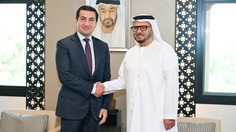 Anwar Gargash meets Assistant to President of Azerbaijan