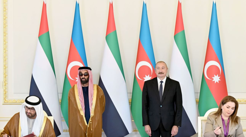 President of Azerbaijan, Tahnoon bin Zayed witness Masdar agreement to explore new renewable energy projects, round-the-clock power opportunities