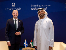 UAE Minister of Economy and Tourism Abdulla bin Touq Al Marri at Investopia Bridge 2026 in Abu Dhabi