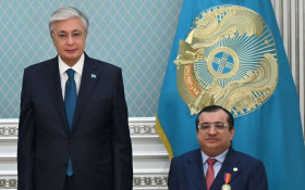 Kazakh President awards APC President Majid Al-Usaimi 'Order of Friendship'