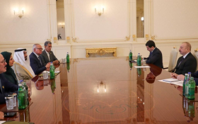 Azerbaijani President receives Arab Parliament delegation
