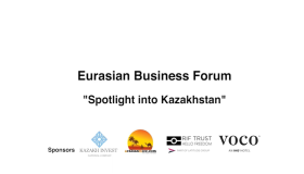 EurAsia Gulf Business Forum - Spotlight into Kazakhstan